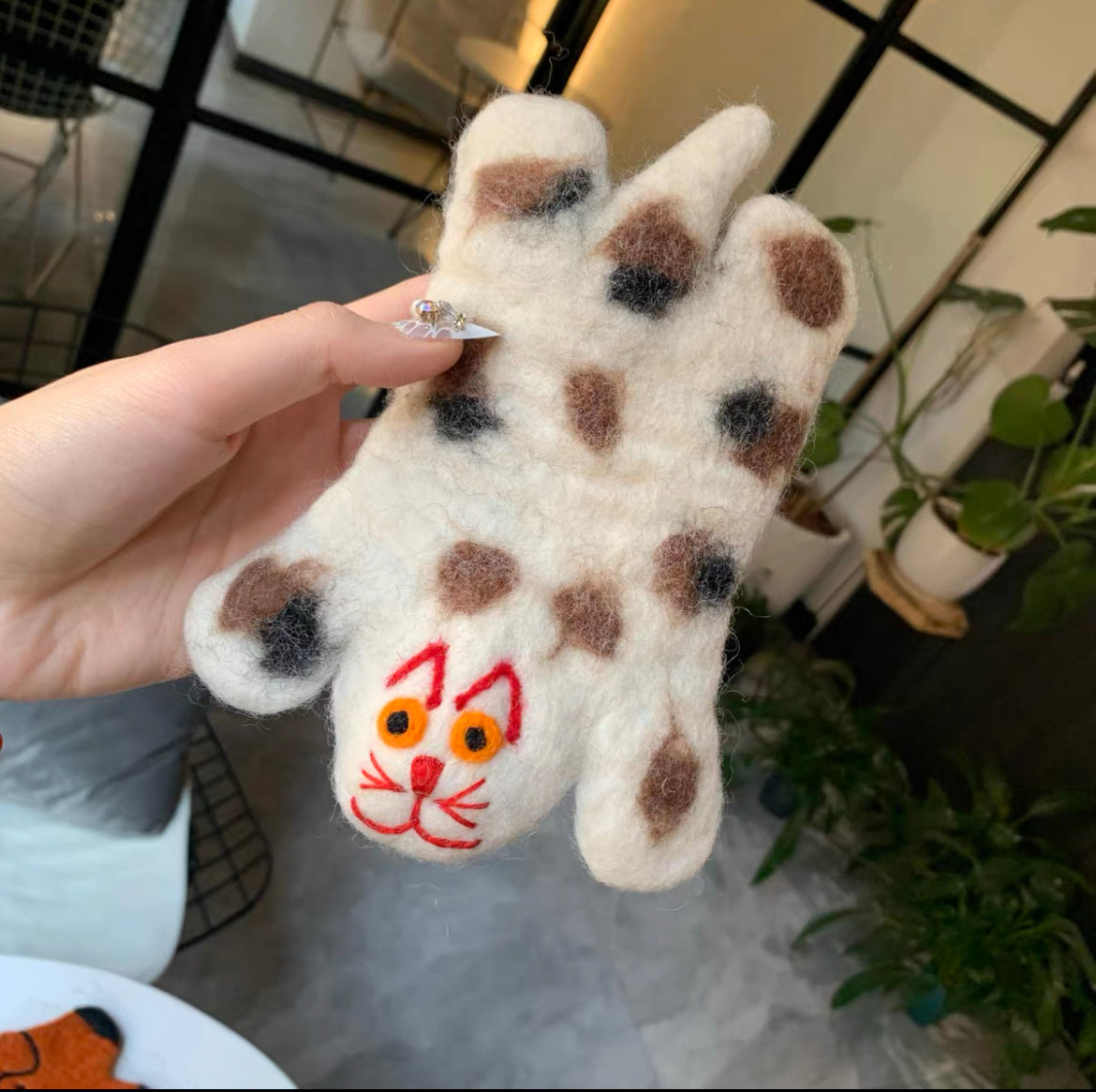 Needle Felting 《coasters》Needle Felted Handmade items,Needle Felting Wool 1SEt(2coasters)02