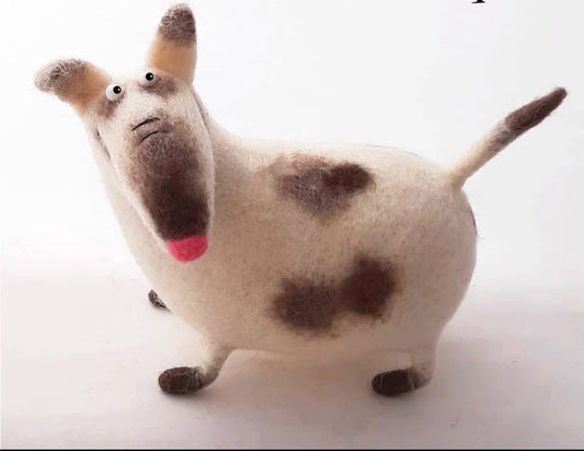 Needle Felt Wool ,Needle Felt Animals 《dog》Kit For Beginners. Handmade Craft Children's Gift , Felt Art 014
