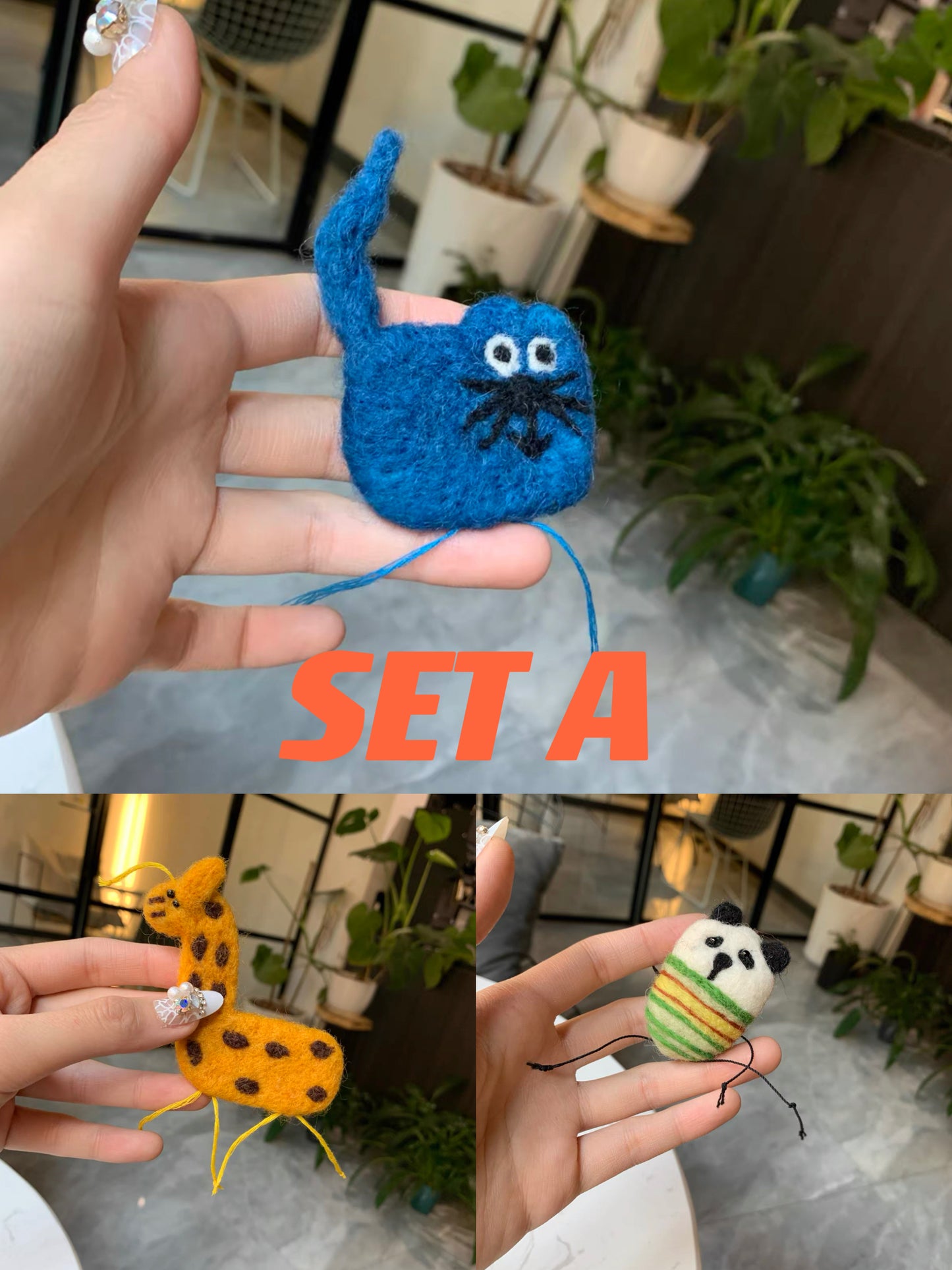 Needle Felting 《brooches》 Needle Felted Handmade Finished Pruduct,1Set(3brooches) 03