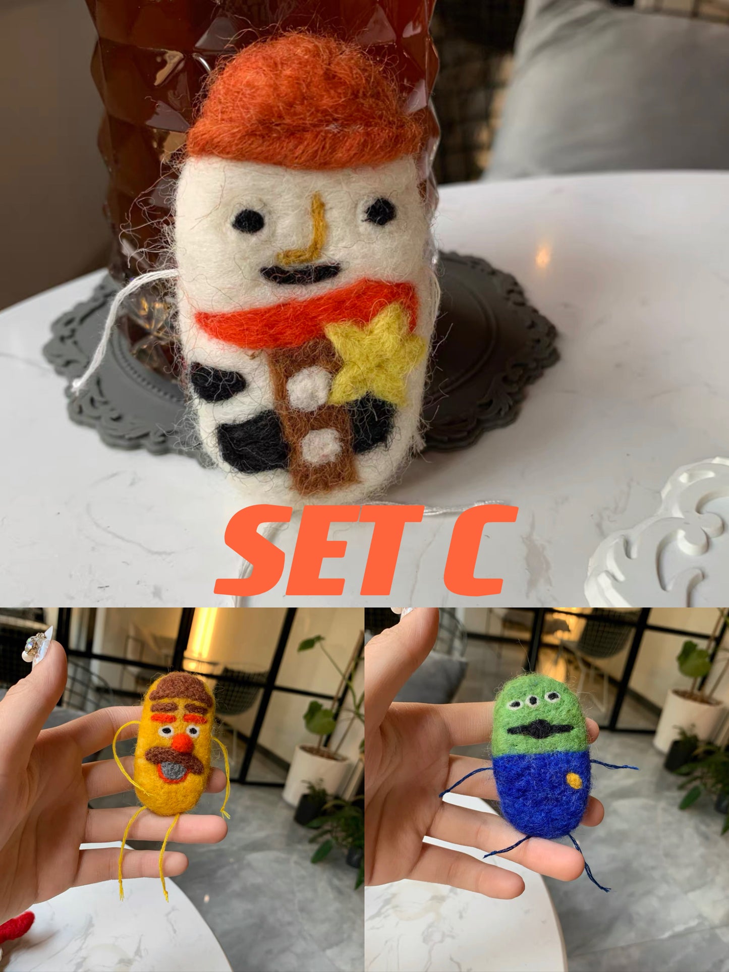 Needle Felting 《brooches》 Needle Felted Handmade Finished Pruduct,1Set(3brooches) 03