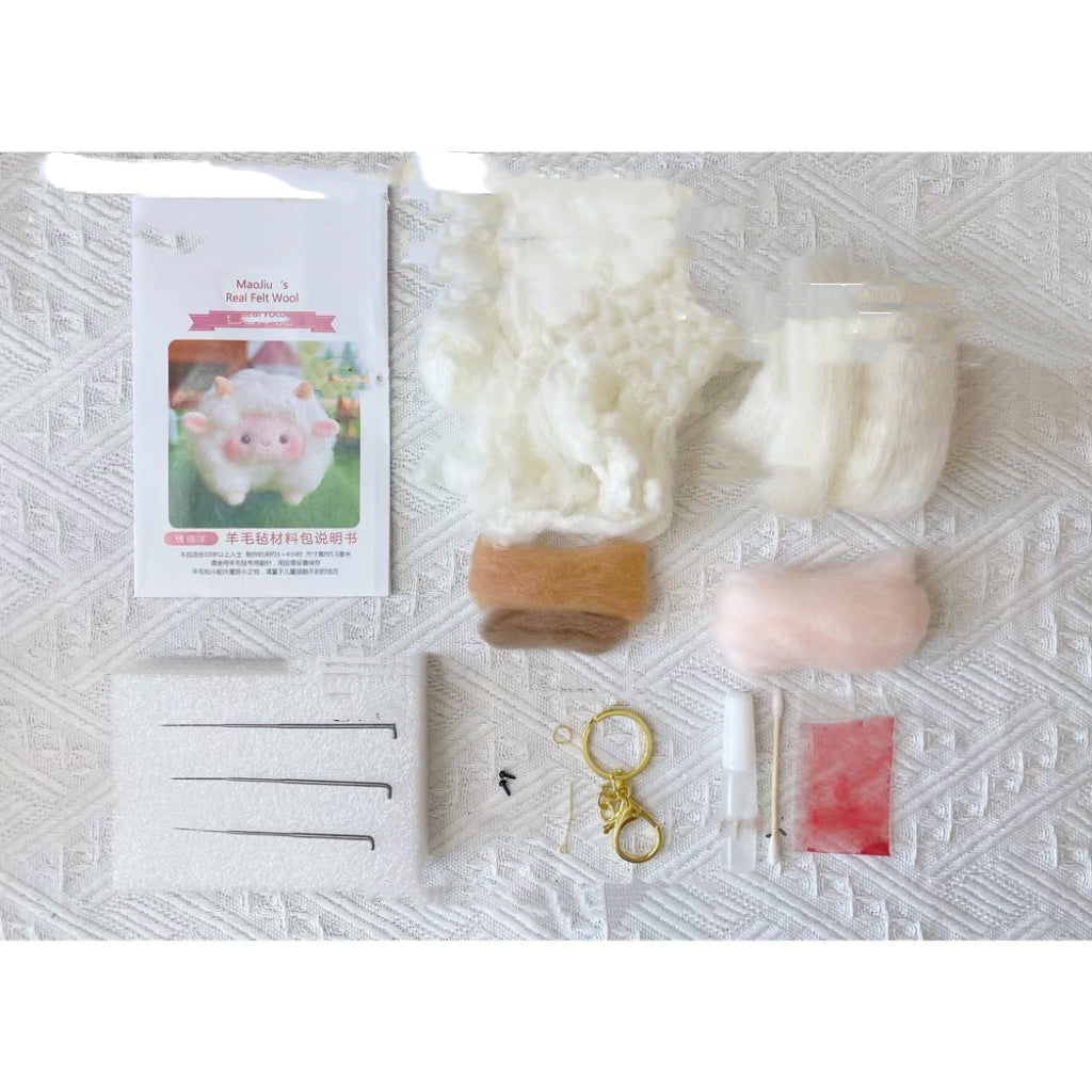 Needle Felting《sheep》 Material Kit ,Animal Needle Felting Kit for Beginners 1 Set(2sheeps)