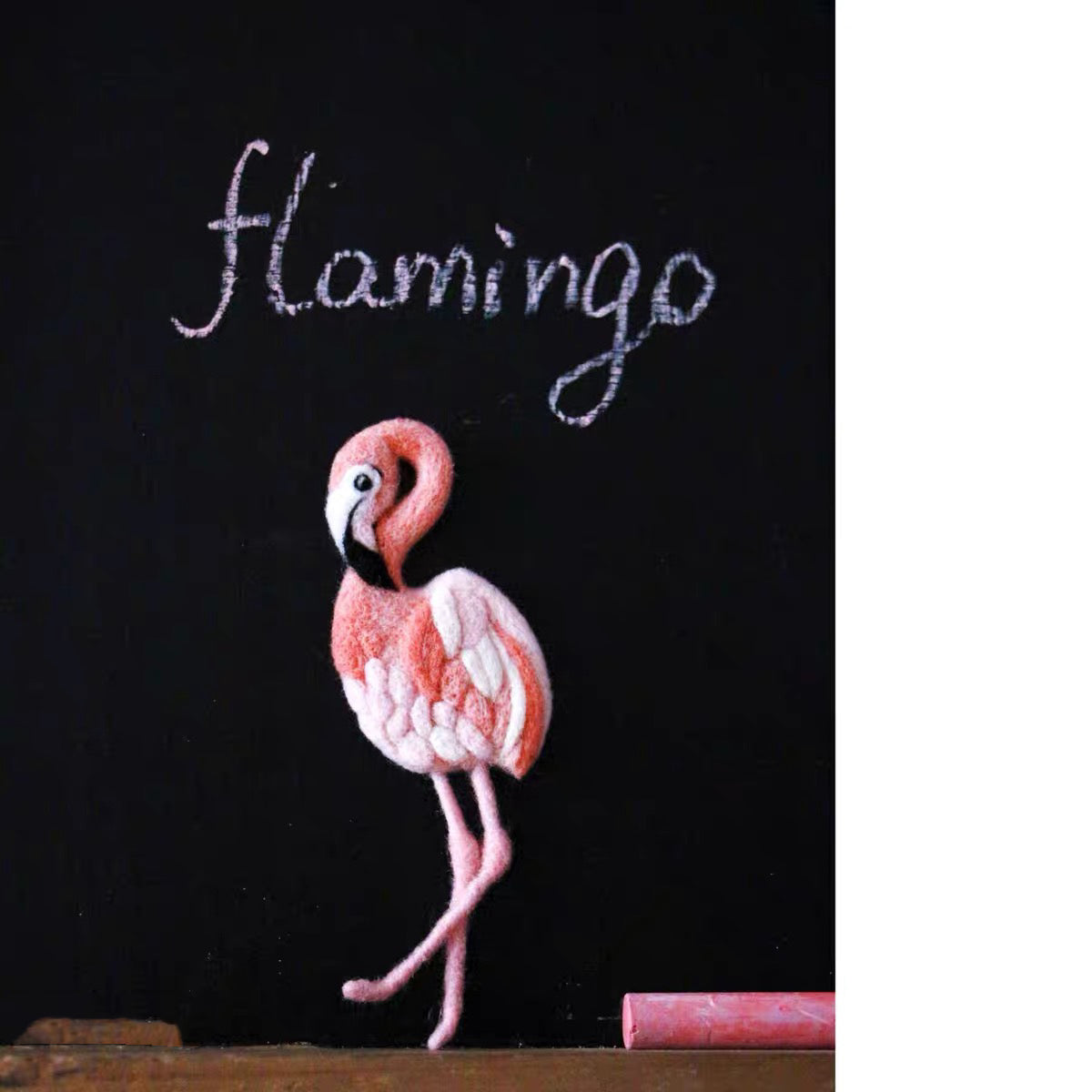 Needle Felting《flamingo》 Material Kit ,Animal Needle Felting Kit for Beginners