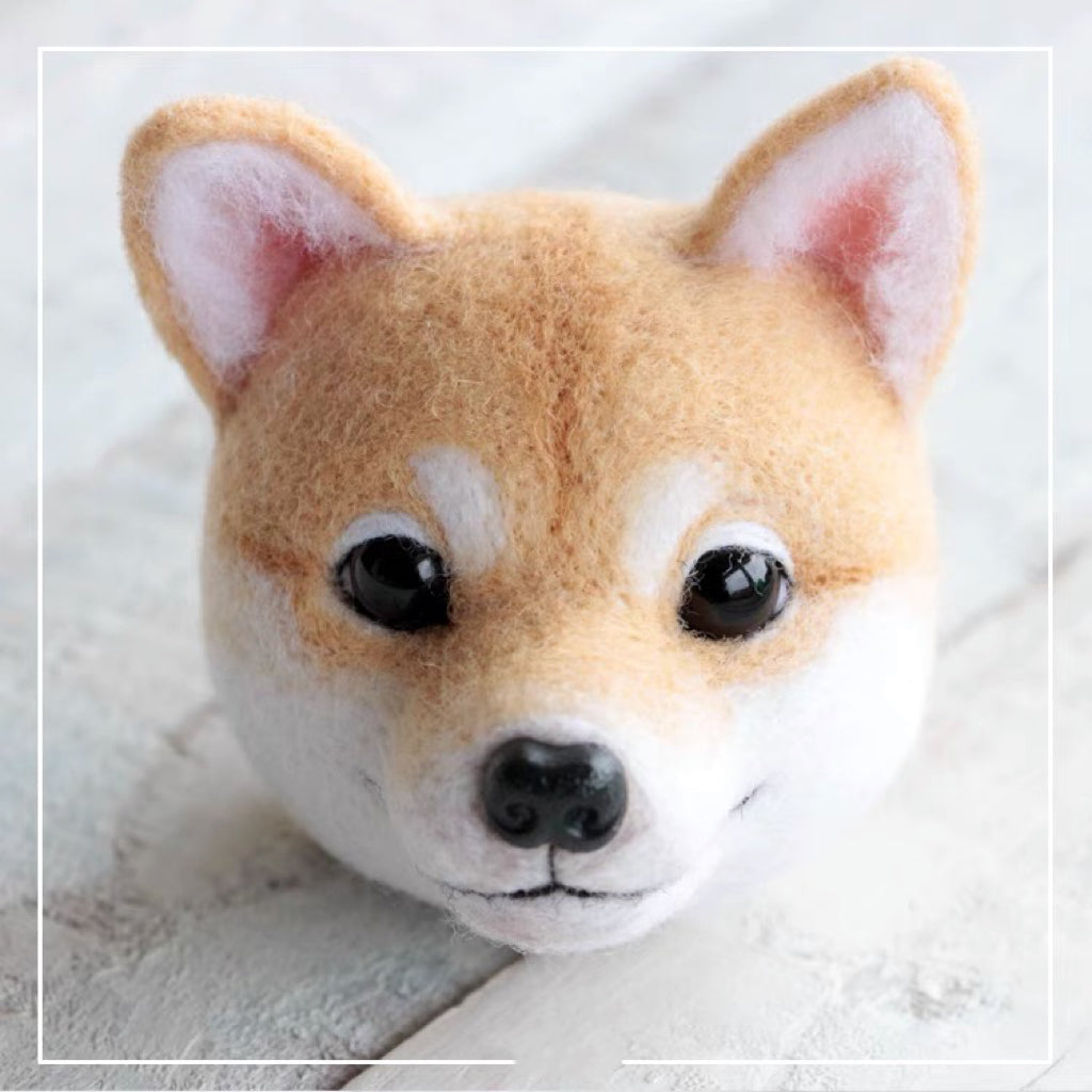 Needle Felting《Shiba Inu》 Material Kit ,Animal Needle Felting Kit for Beginners