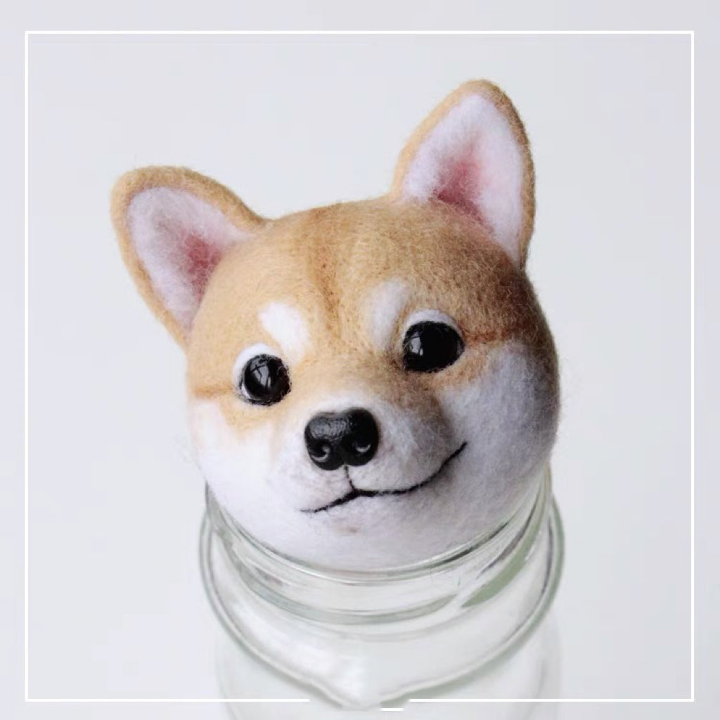 Needle Felting《Shiba Inu》 Material Kit ,Animal Needle Felting Kit for Beginners