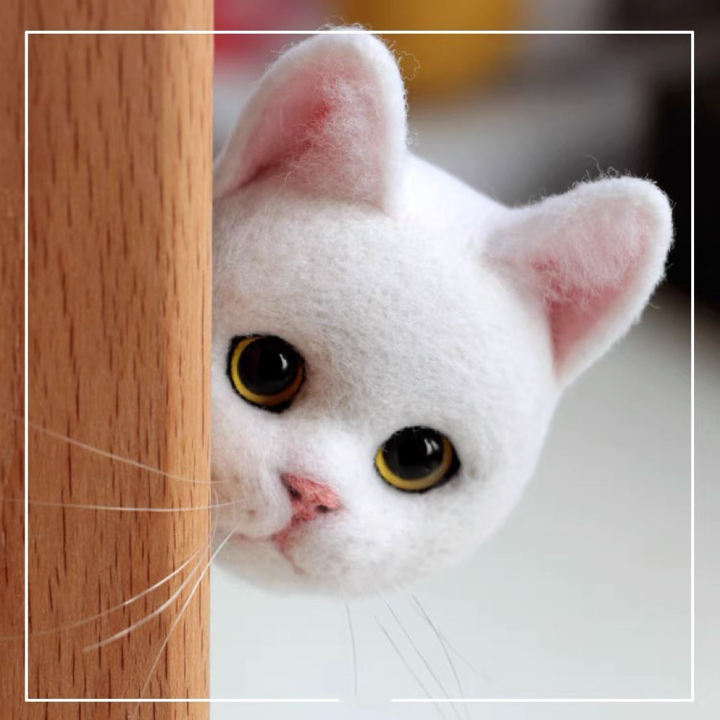 Needle Felting《Cat》 Material Kit ,Animal Needle Felting Kit for Beginners