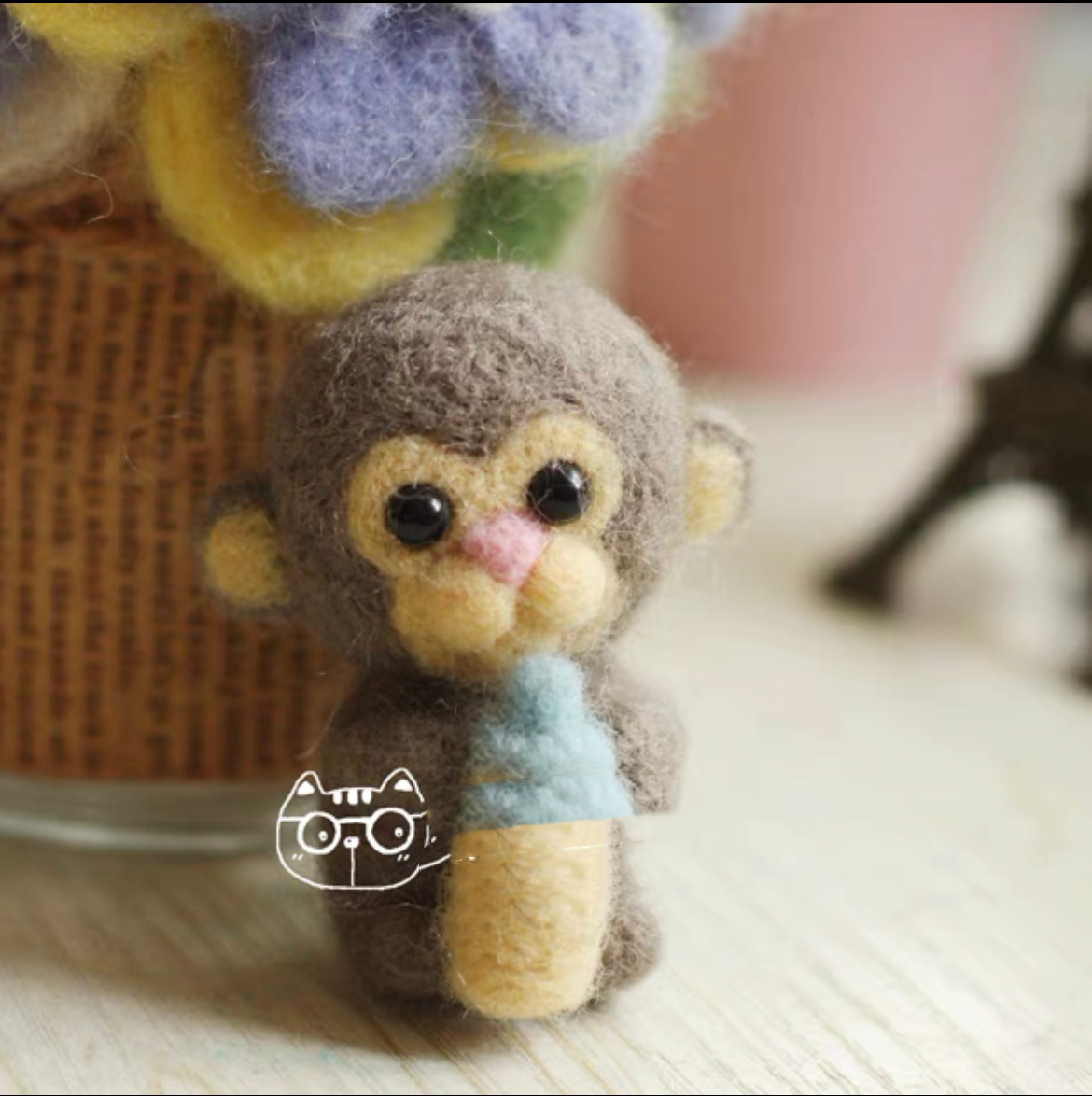 Needle Felting Animals Material Kit ,Animal Needle Felting Kit for Beginners 1Set(5animals)