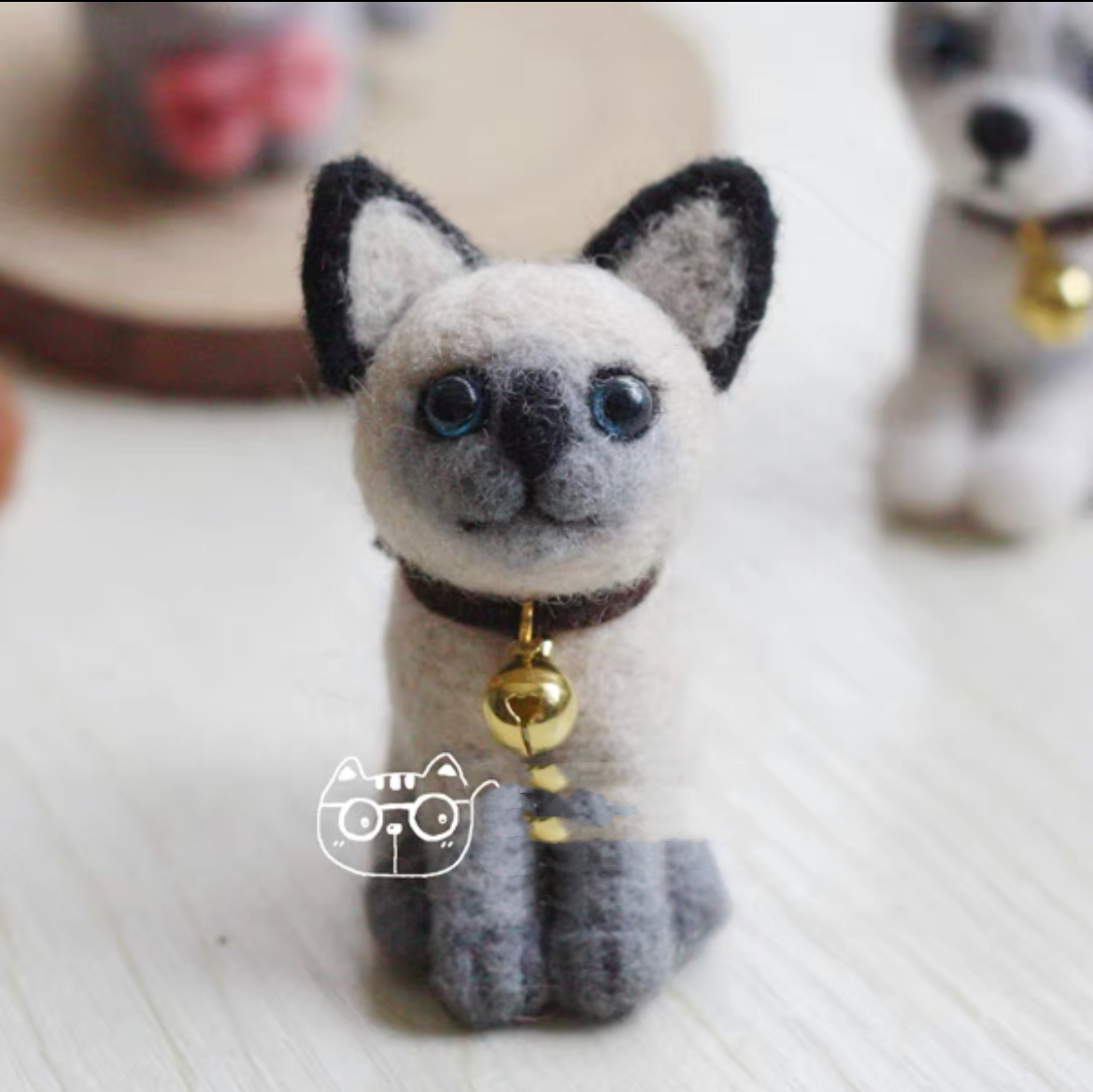 Needle Felted Animals Material Kit ,Animal Needle Felting Kit for Beginners 1Set(4dogs)