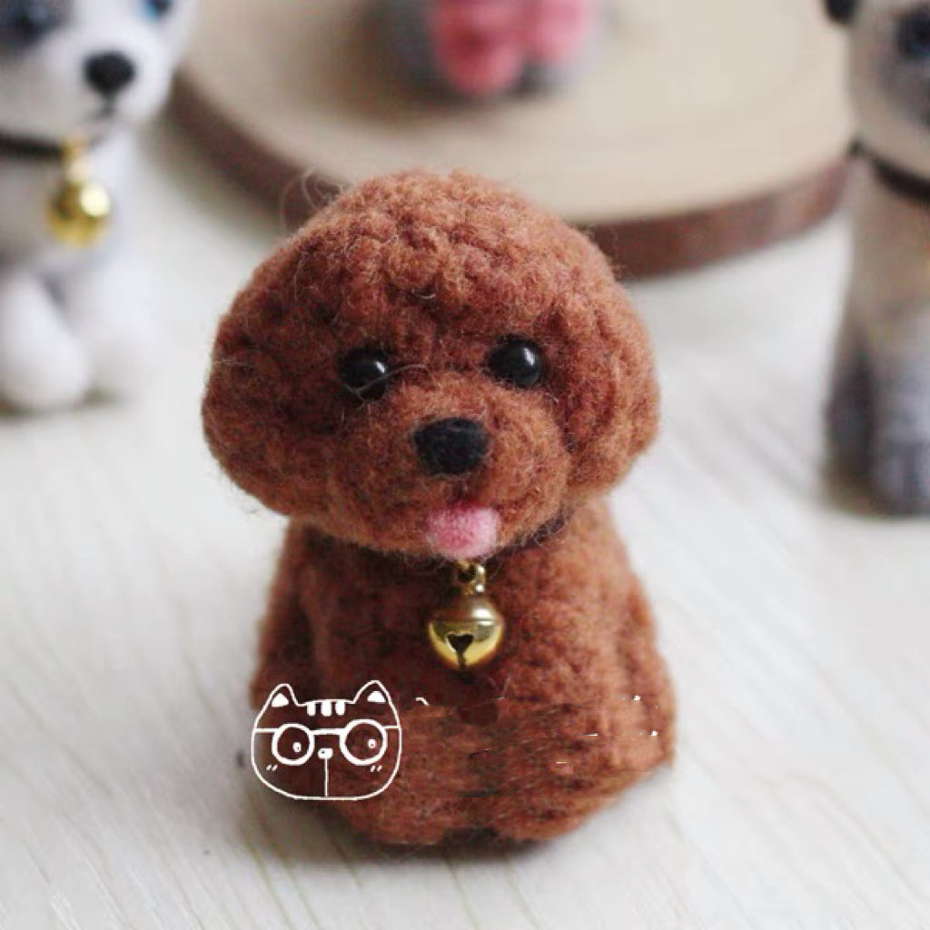 Needle Felted Animals Material Kit ,Animal Needle Felting Kit for Beginners 1Set(4dogs)