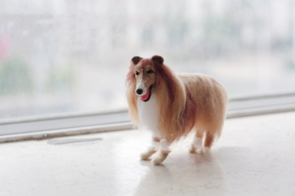 Needle Felting《dog》 Material Kit ,Animal Needle Felting Kit for Beginners 1 Set(2dogs)