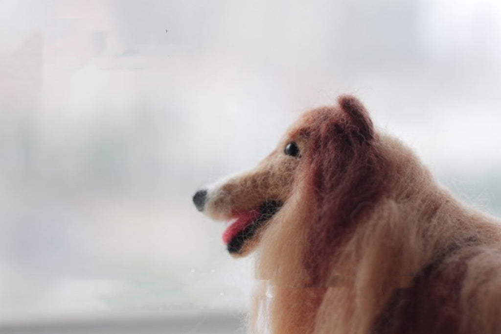 Needle Felting《dog》 Material Kit ,Animal Needle Felting Kit for Beginners 1 Set(2dogs)
