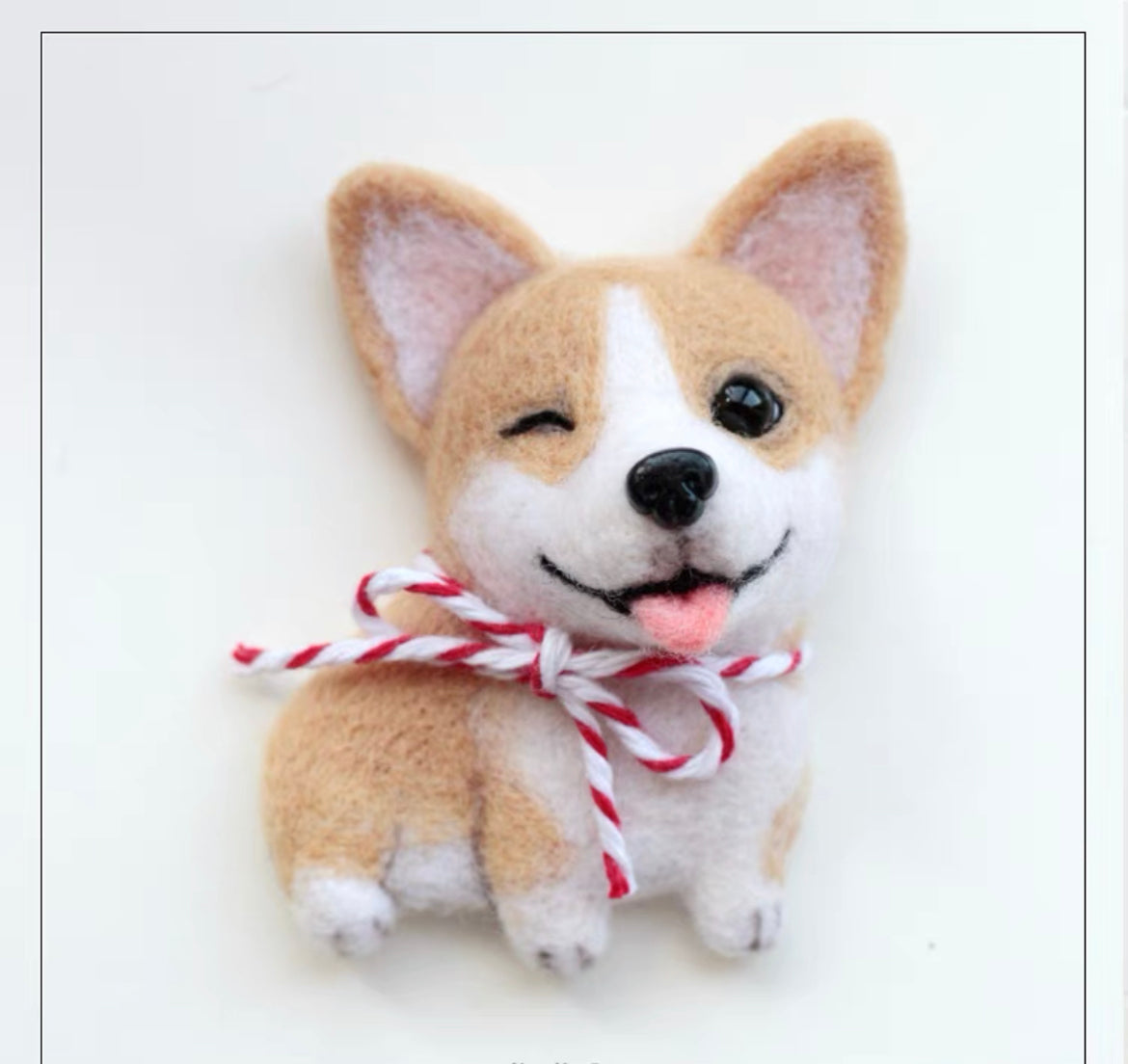 Needle Felting《Doggy》Brooch Material Kit ,Animal Needle Felting Kit for Beginners