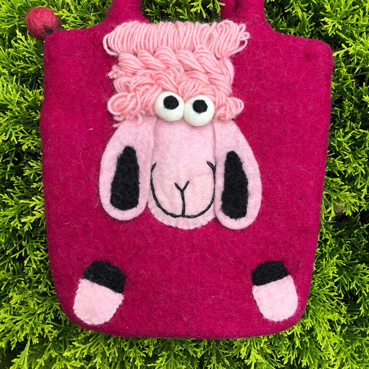 Felt handbag with sheep detail,Handmade04