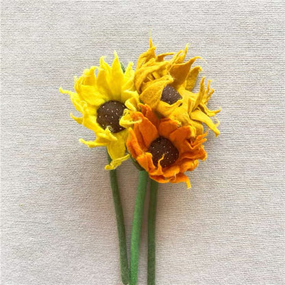 Needle felting Felt flowers with  detail,Handmade 1set(3-5flowers) room decor018