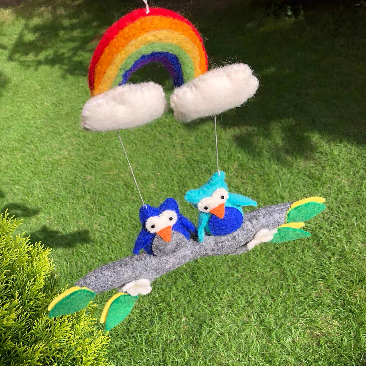 Needle felting Felt Hanging decorations with animals detail,Handmade room decor021