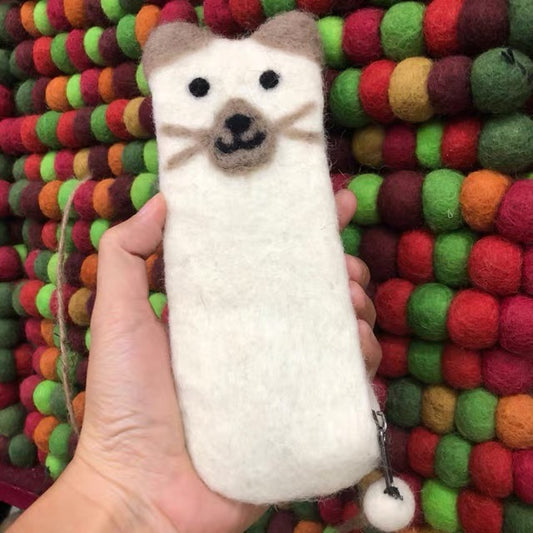 Needle felting Felt wallet with detail,Handmade 032