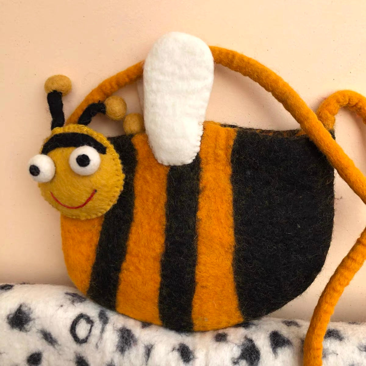 Needle felting Felt handbag with detail,Handmade 030