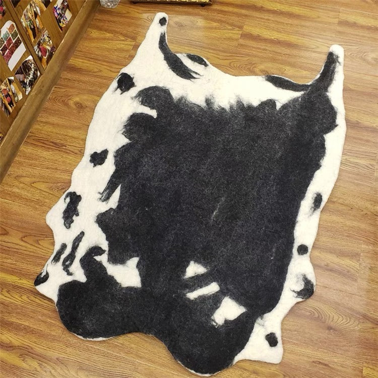 Needle felting Felt carpet with animals detail,Handmade 022