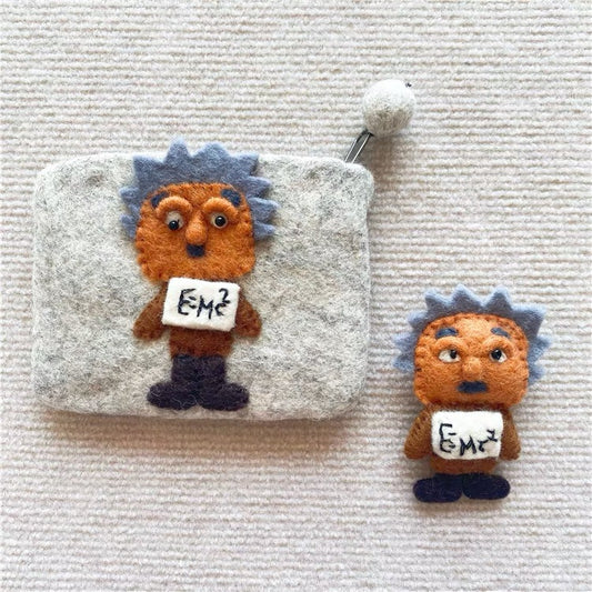 Needle felting Felt wallet with detail,Handmade 024