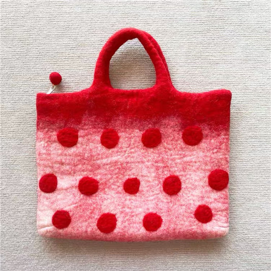 Needle felting Felt handbag with detail,Handmade 024