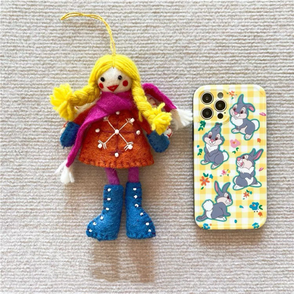 Needle felting Felt dolls with detail,Handmade 1set (2dolls)028