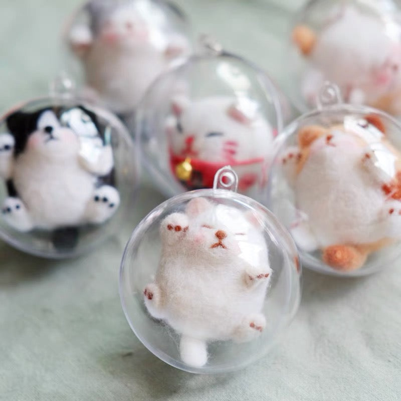Needle Felting《cat》 Kit Handmade ,Animal Needle Felting Kit for Beginners 1set(2 cats)071