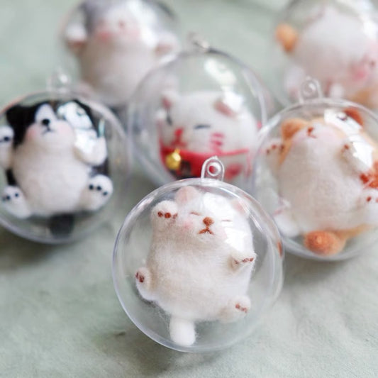 Needle Felting《cat》 Kit Handmade ,Animal Needle Felting Kit for Beginners 1set(2 cats)071