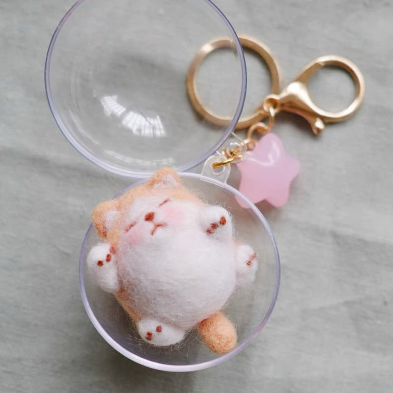 Needle Felting《cat》 Kit Handmade ,Animal Needle Felting Kit for Beginners 1set(2 cats)071