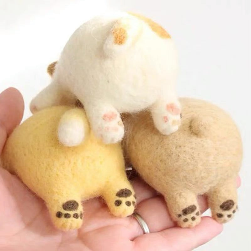 Needle Felting《bears》 kit Handmade ,Animal Needle Felting Kit for Beginners 1set(3 bears)070