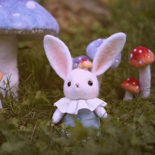 Needle Felting《rabbit》 Kit Handmade ,Animal Needle Felting Kit for Beginners 1set(2 rabbits)067