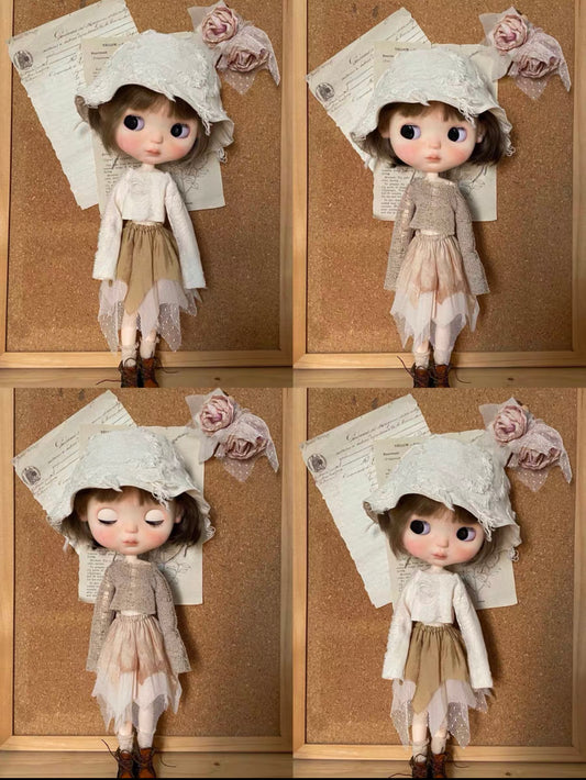 White Long Dress Night Dress for Blythe,BJD 1/6 Doll Clothes Customized 013