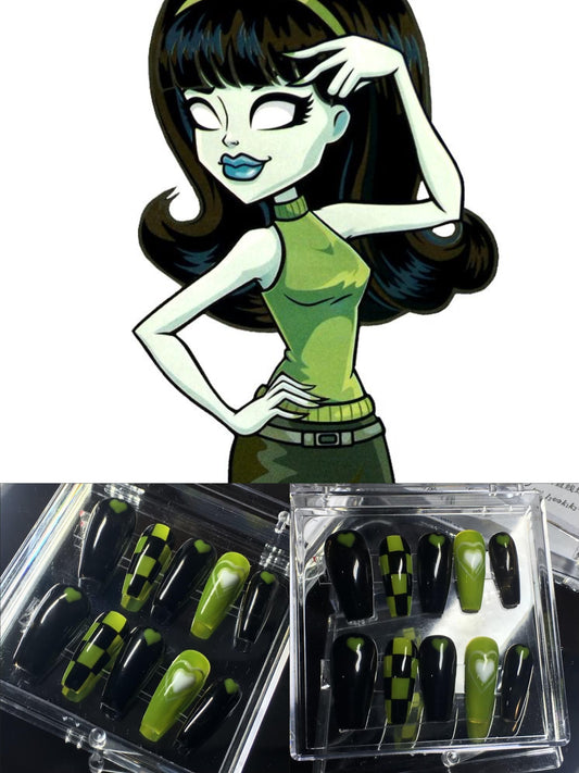 Monster high Scarah Scream inspired press on nails-custom art nails 03