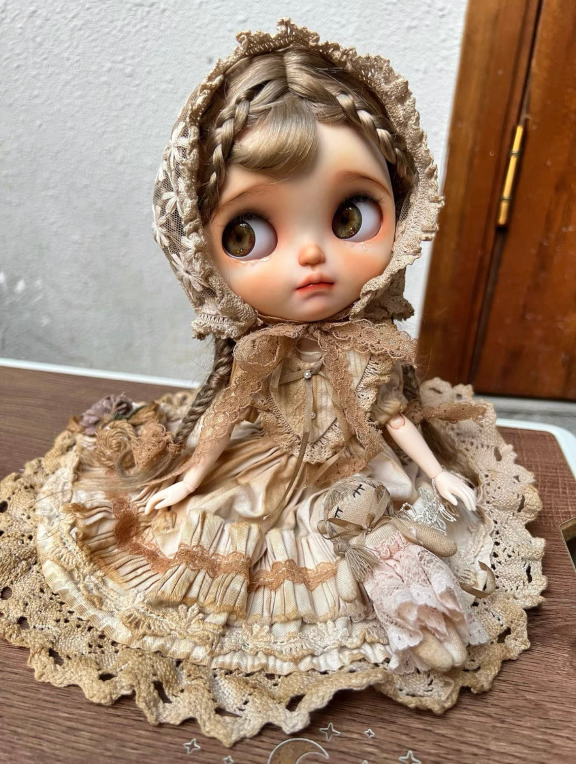 White Long Dress Night Dress for Blythe,BJD 1/6 Doll Clothes Customized 04