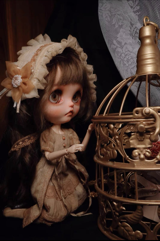 White Long Dress Night Dress for Blythe,BJD 1/6 Doll Clothes Customized 07