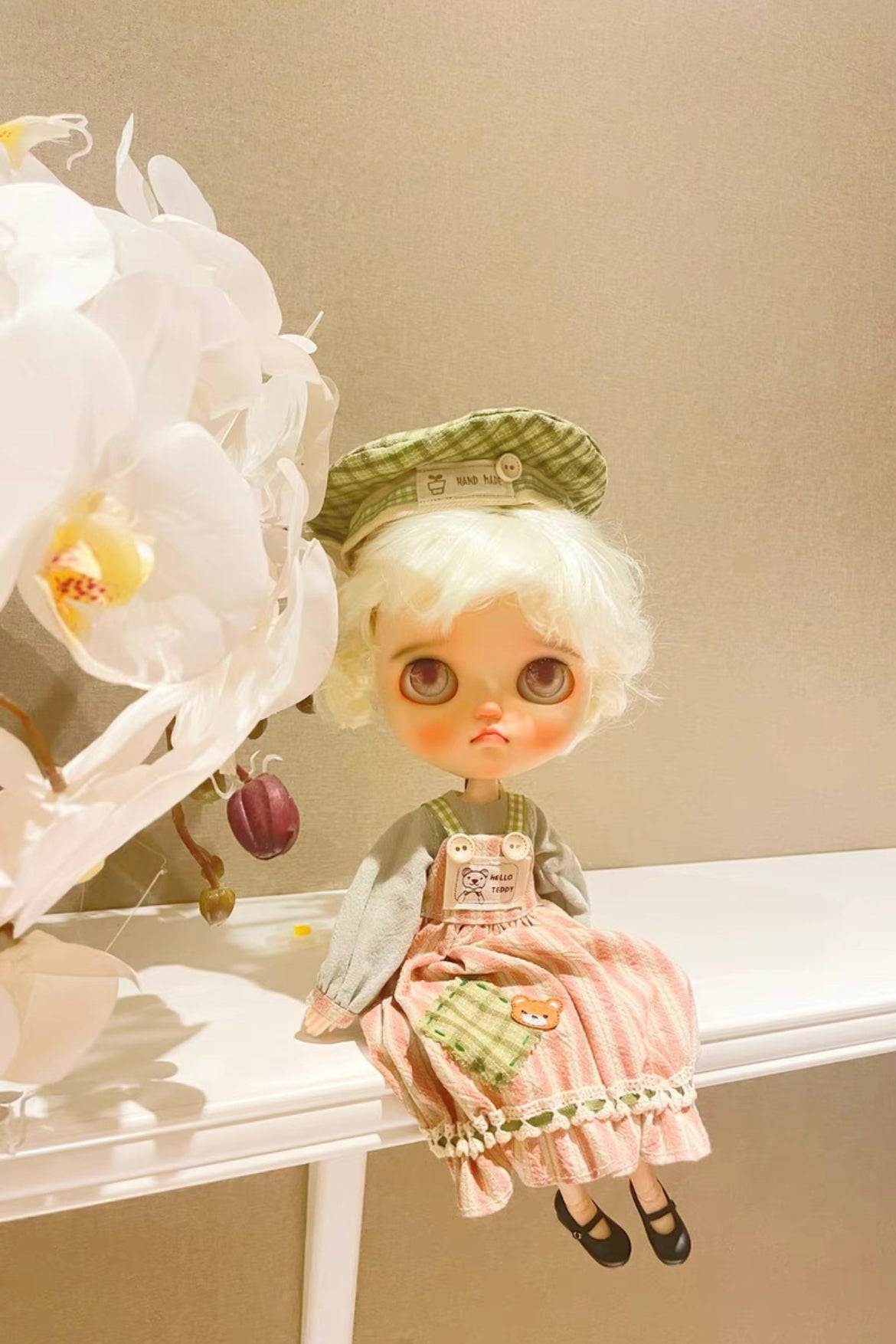 White Long Dress Night Dress for Blythe,BJD 1/6 Doll Clothes Customized 015