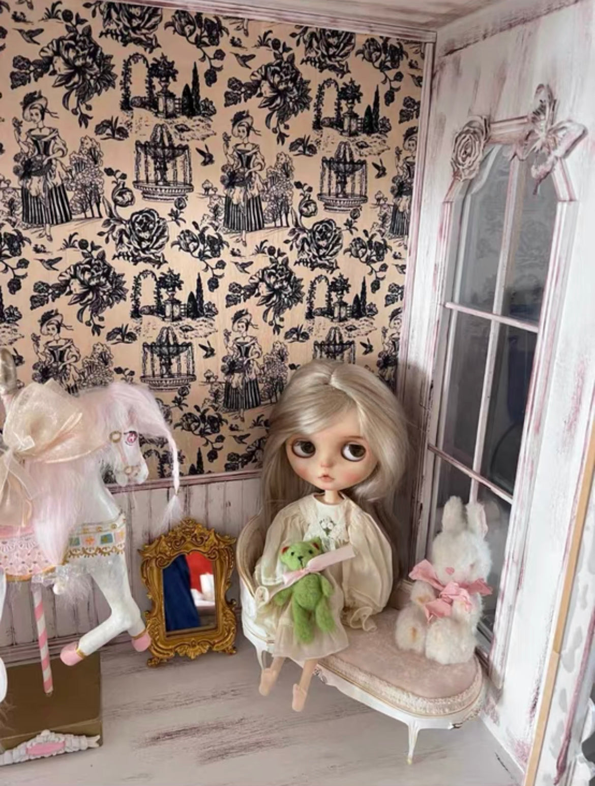 Cozy Warm House Blythe Doll Diorama,dollhouse,Room Box1/6 bjd 010