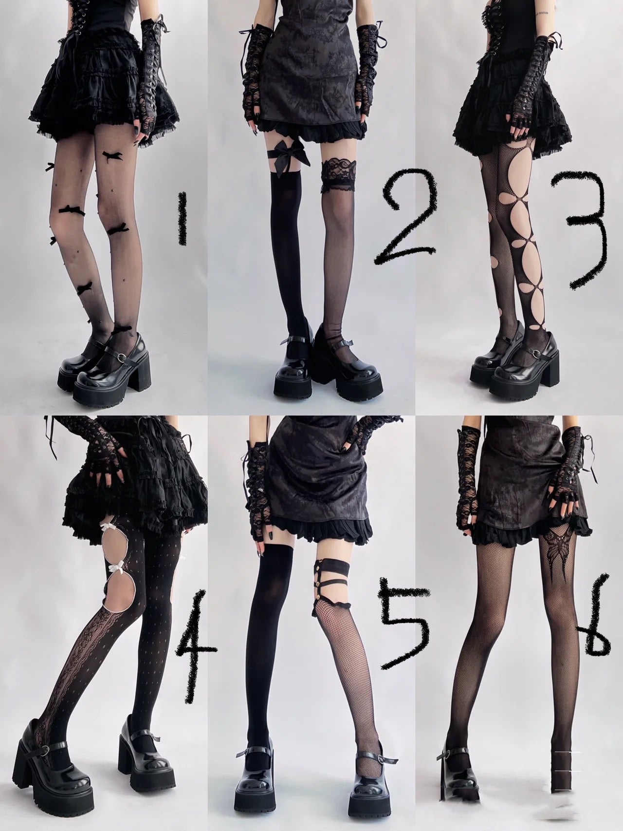 Darkness Revealed: Gothic Hollow-Out Stockings