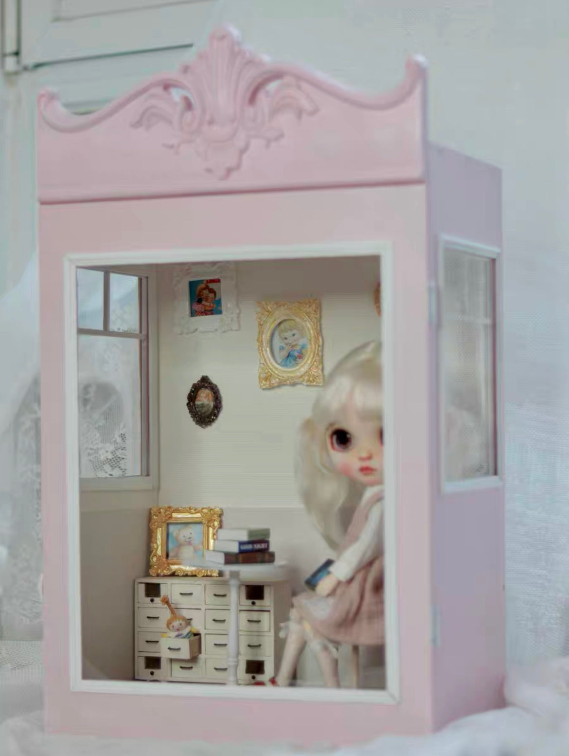 Blythe BJD DOLLHOUSE SHOW ROOM FOR OB 11 BJD BLUYTHE DOLL  42CM  11