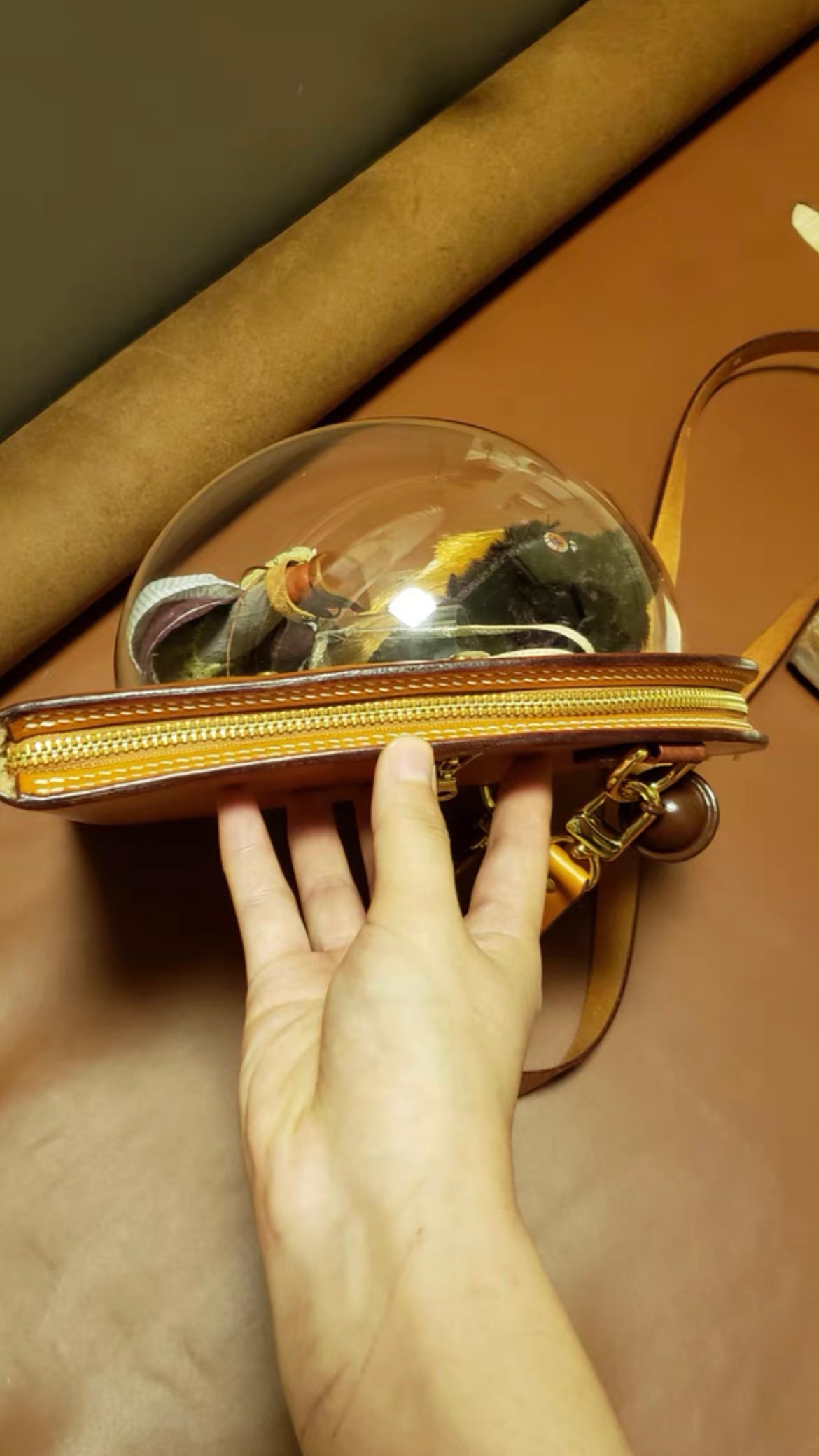 BLYTHE BJD CARRYCASE FOR OB 24 DOLL/ BLYTHE DOLL /1/6 BJD travel bag Protective For Doll leather backpack Handmade 10
