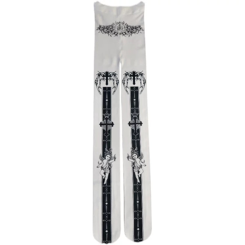 Darkness Revealed: Gothic Hollow-Out Stockings 03