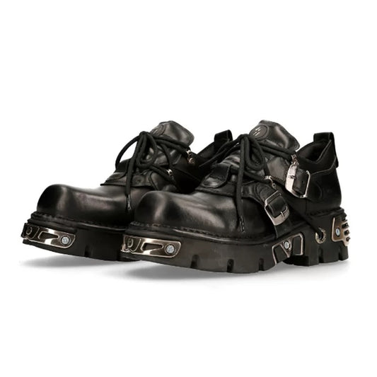 Step into the Dark Side: Gothic Thick-Soled Leather Shoes for a Bold Look 01