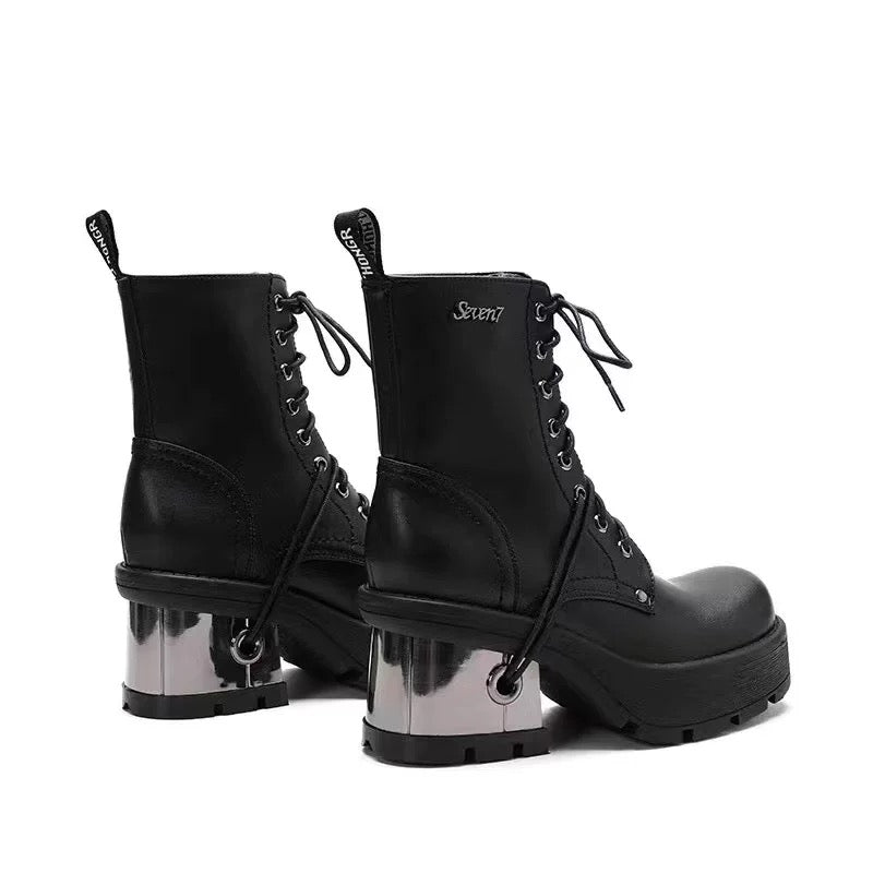 Step into the Dark Side: Gothic Thick-Soled Leather Shoes for a Bold Look 03