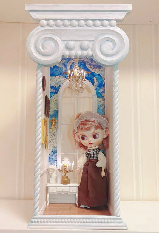 Blythe/BJD dollhouse dioramaroom French room box DOLLSHOWCASE/DISPLAYCASE/CARRYCASE for 12" blythe dolls 1:6 BJD/BARBIE/MONSTERHIGH DOLLS18