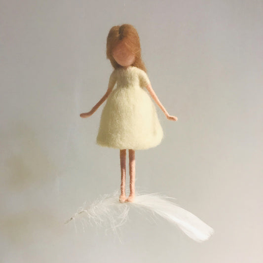 Guardian angel needle felted waldorf doll fairy doll, wool Material Kit Halloween Christmas Gift-12