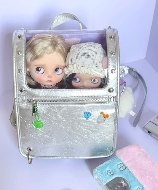 BLYTHE BJD travel bag for Blythe/OB24/1/6BJDProtective For Doll Handcrafted Handmade SHOWCASE/DISPLAYCASE/CARRYCASE 04