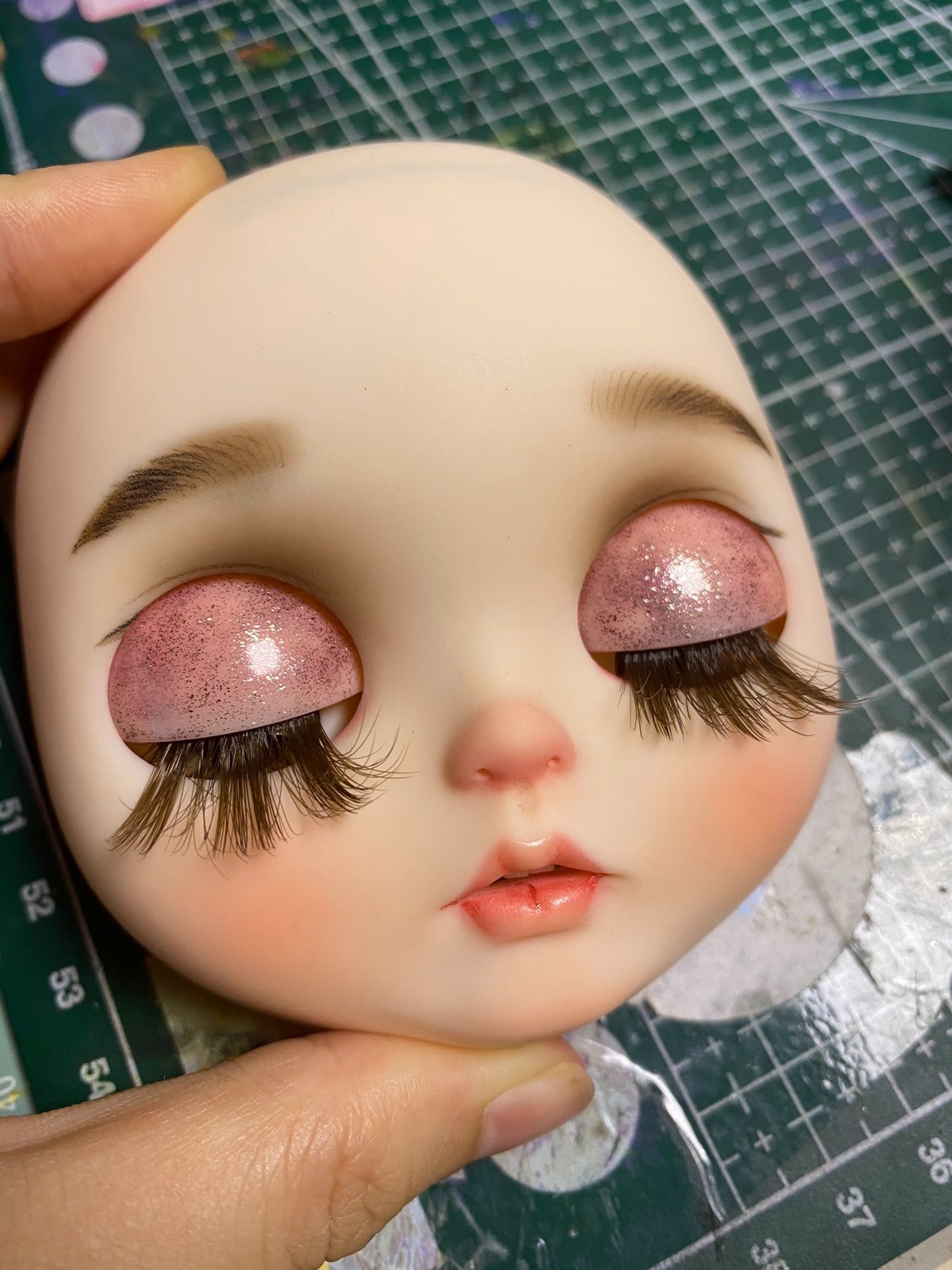 Blythe Doll Custom Faceplate with Makeup(Tank Skin) -RBL 202401