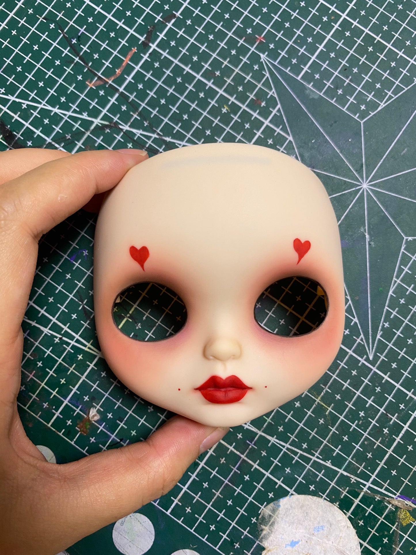 Blythe Doll Custom Faceplate with  Makeup(White Skin)  01