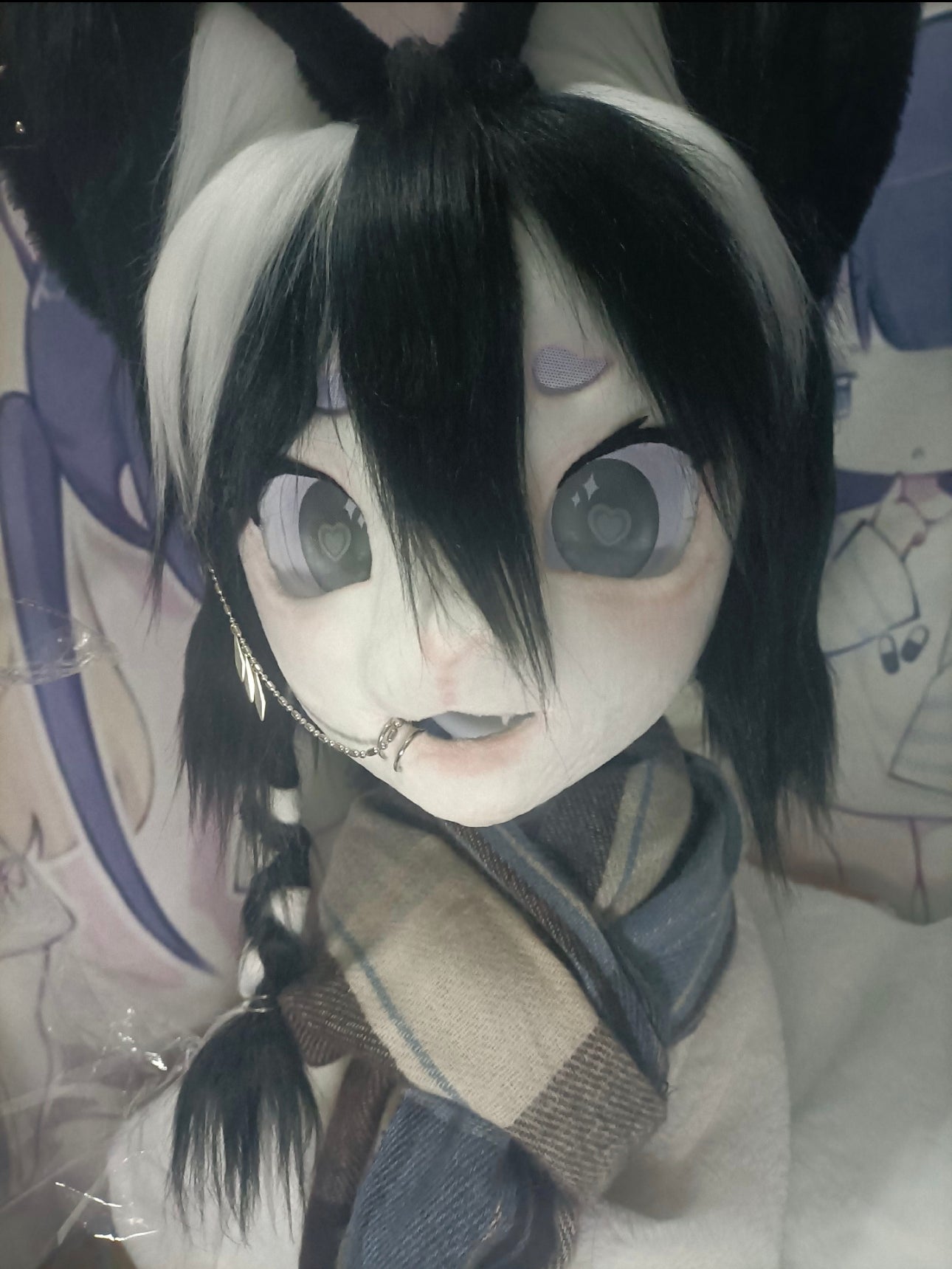 Kigurumi mask.Animal BJD head doll.Doll head.Anime mask.Crossdressing mask. Animegao. Carnival mask.Real face mask. Manga mask.