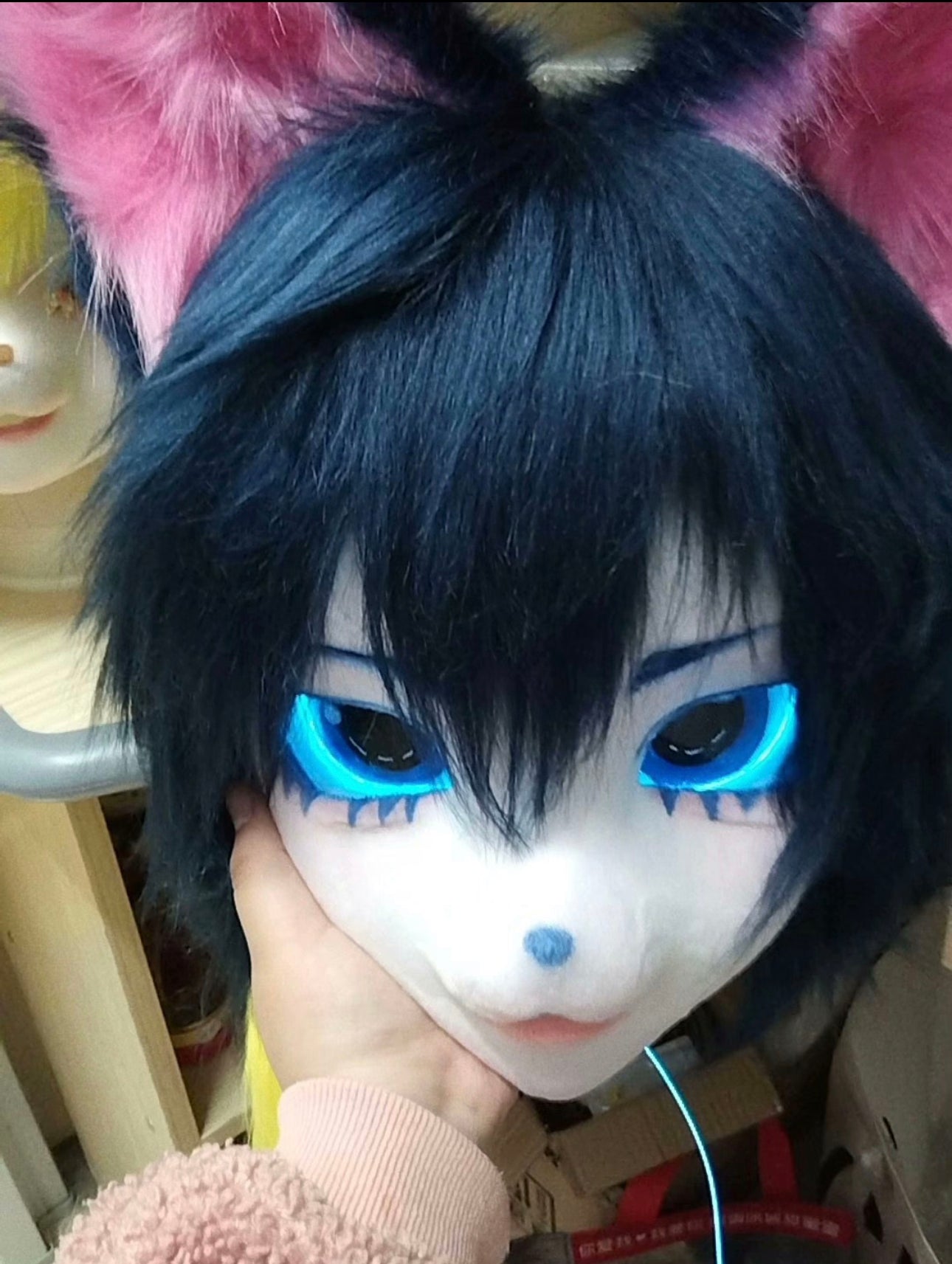 Kigurumi mask.Animal BJD head doll.Doll head.Anime mask.Crossdressing mask. Animegao. Carnival mask.Real face mask. Manga mask.04