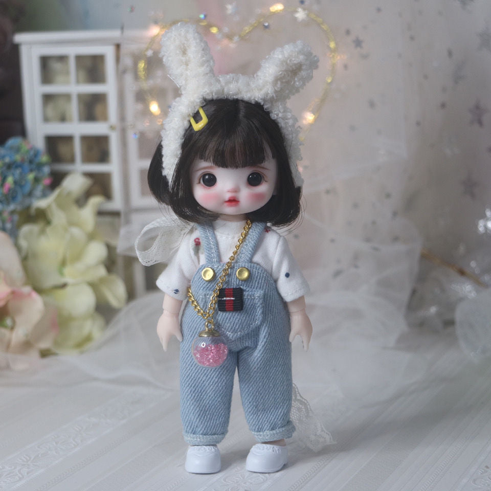 Full set-16cm doll with clothing suit-16cm doll clothes set-BJD clothing Suit-Bjd Outifts with makeup003