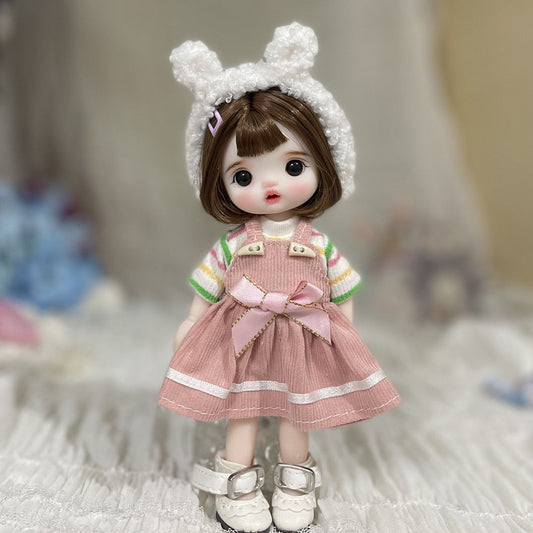 Full set-16cm doll with clothing suit-16cm doll clothes set-BJD clothing Suit-Bjd Outifts with makeup09